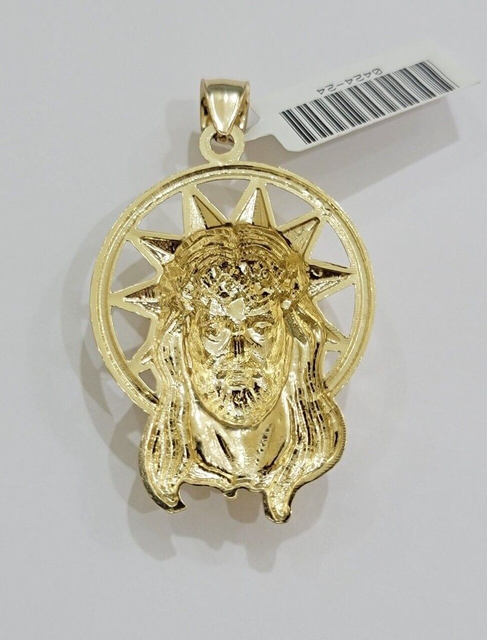 10kt Gold Rope Chain Jesus Head Charm Pendant Set 18 - 30'' Inch 5mm Necklace SALE - GoldenlinQ